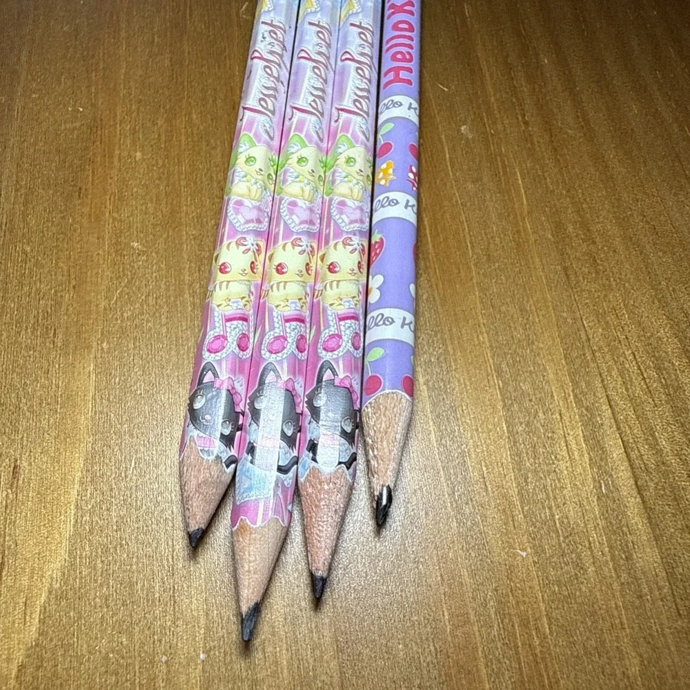 Vintage Sanrio 2002 Hello Kitty HB & Jewelpet B Pencils Lot